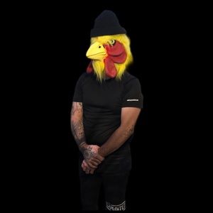 Fuzzy chicken head mask